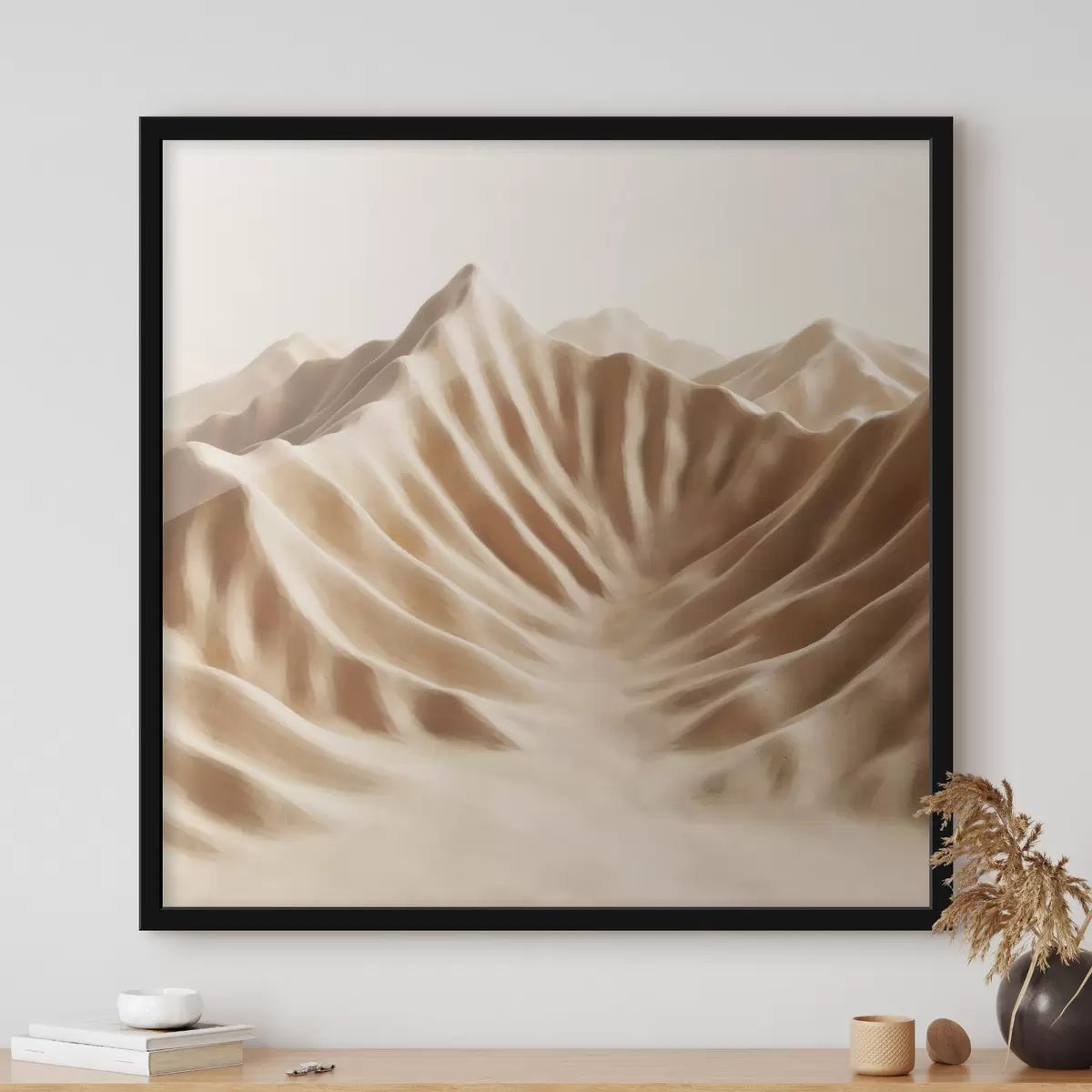 Affiche Dunes décoratives texturées dans une palette de beiges, dans un style d'art contemporain f49728