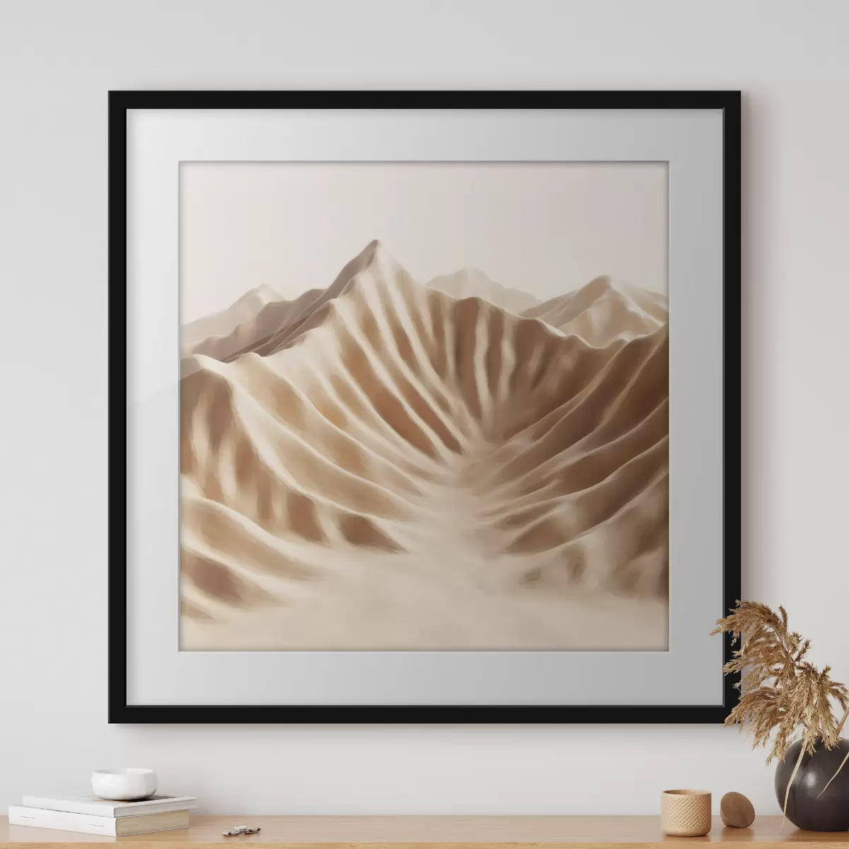 Affiche Dunes décoratives texturées dans une palette de beiges, dans un style d'art contemporain f49728