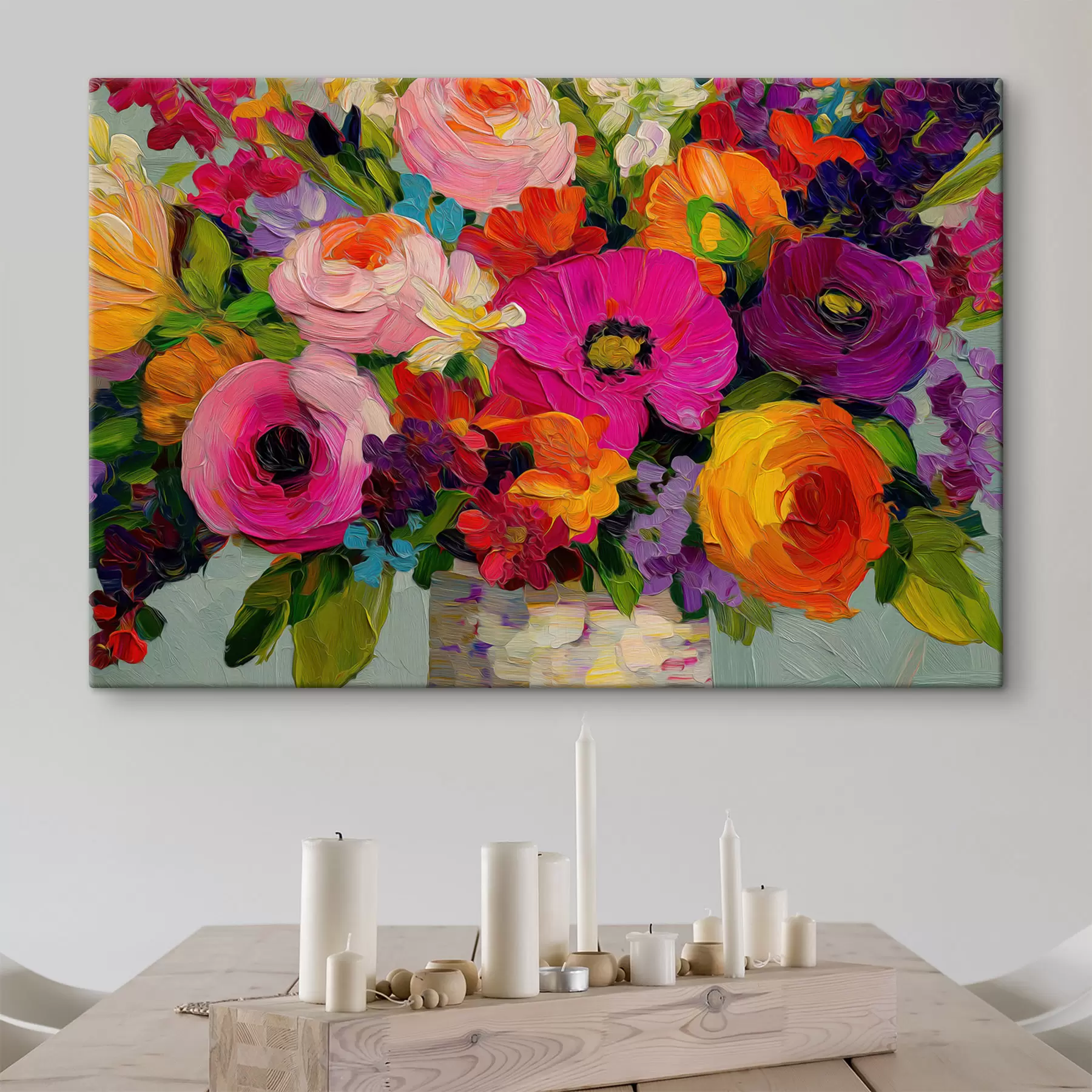  Schilderijen Een kleurrijk boeket bloemen s50039