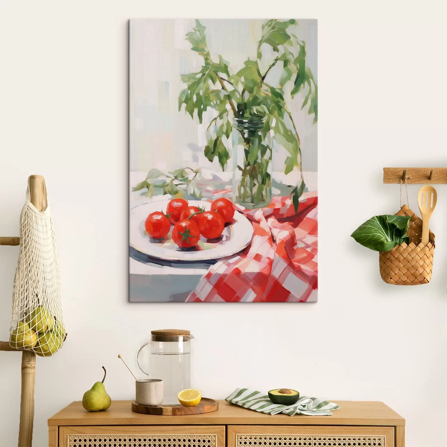  Peintures Des tomates dans une assiette, imitation de tableau s50064
