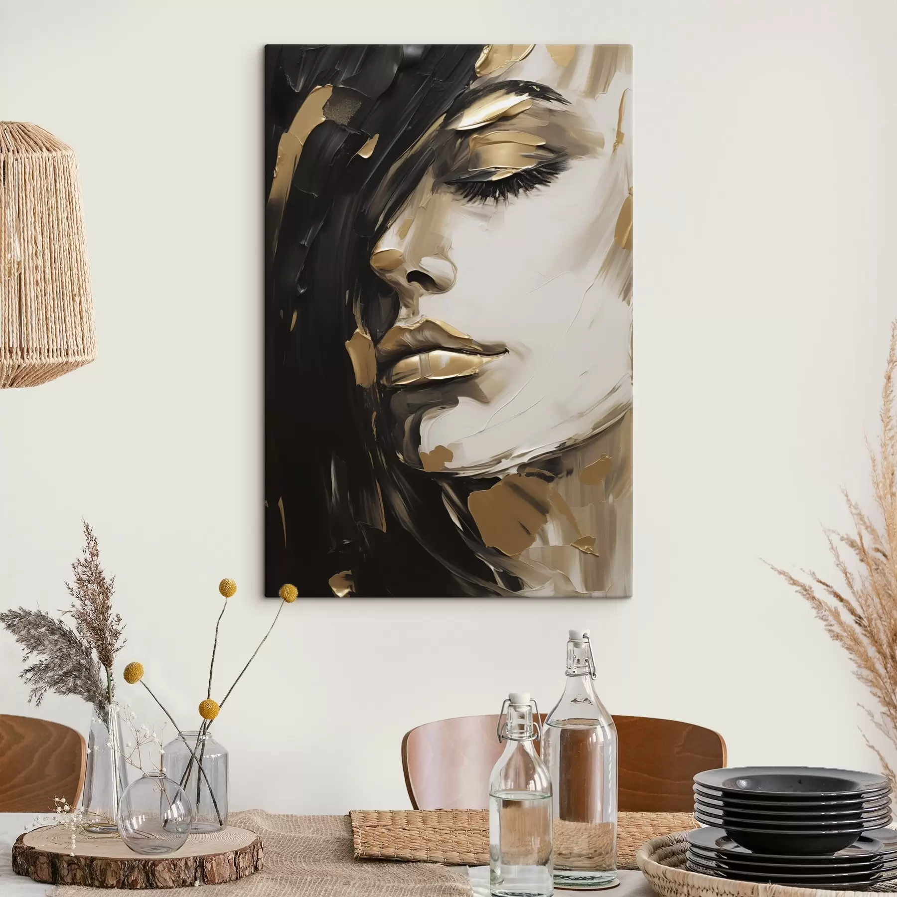  Peintures Visage féminin abstrait, imitation d'une peinture s50072