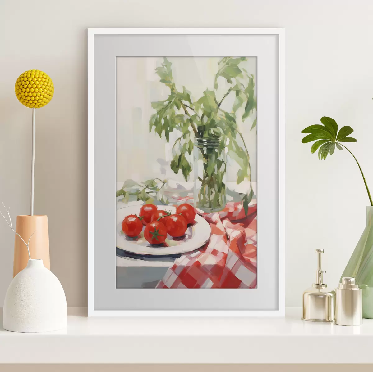 Affiche Des tomates dans une assiette, imitation de tableau f50064