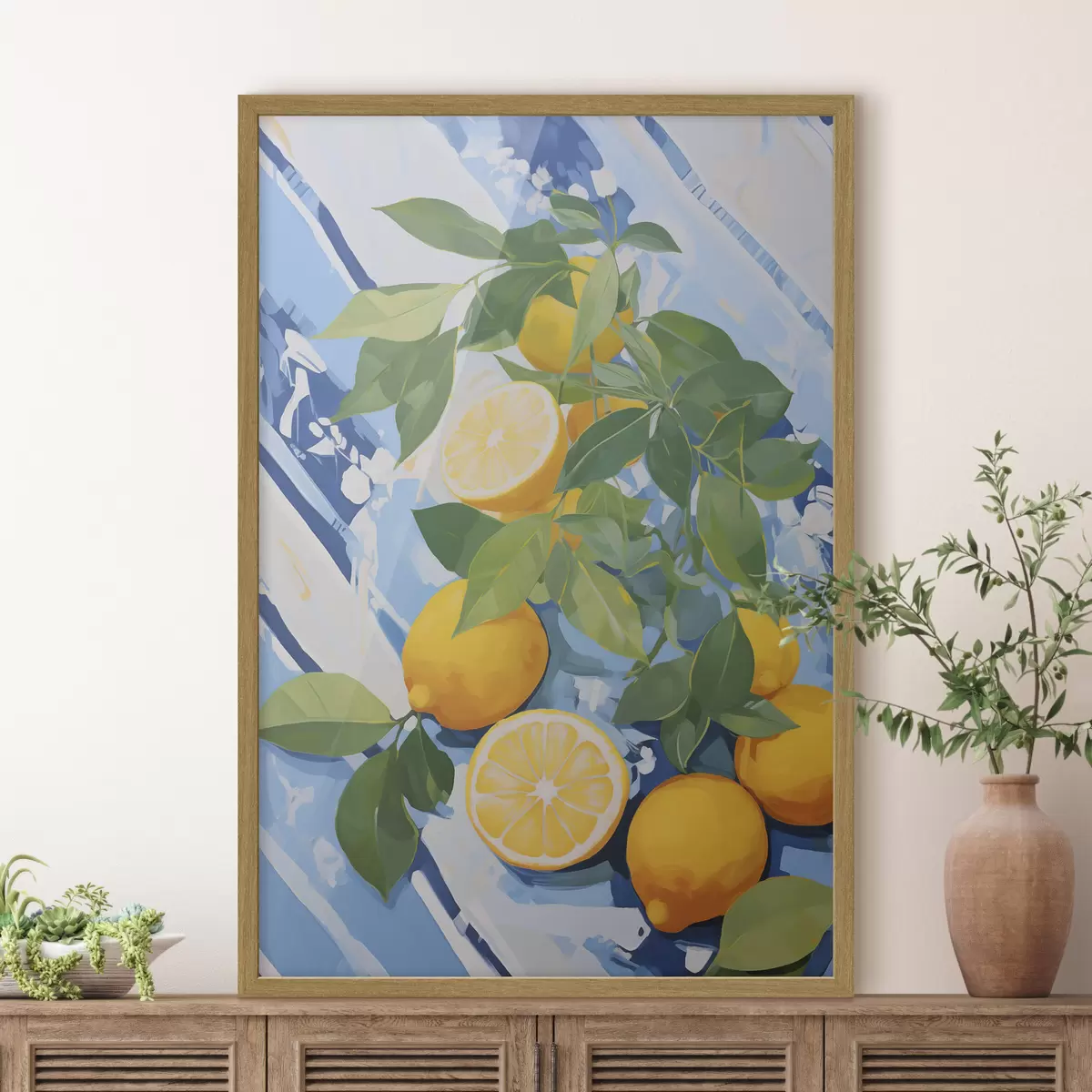 Affiche Citrons, peinture d'imitation f50066