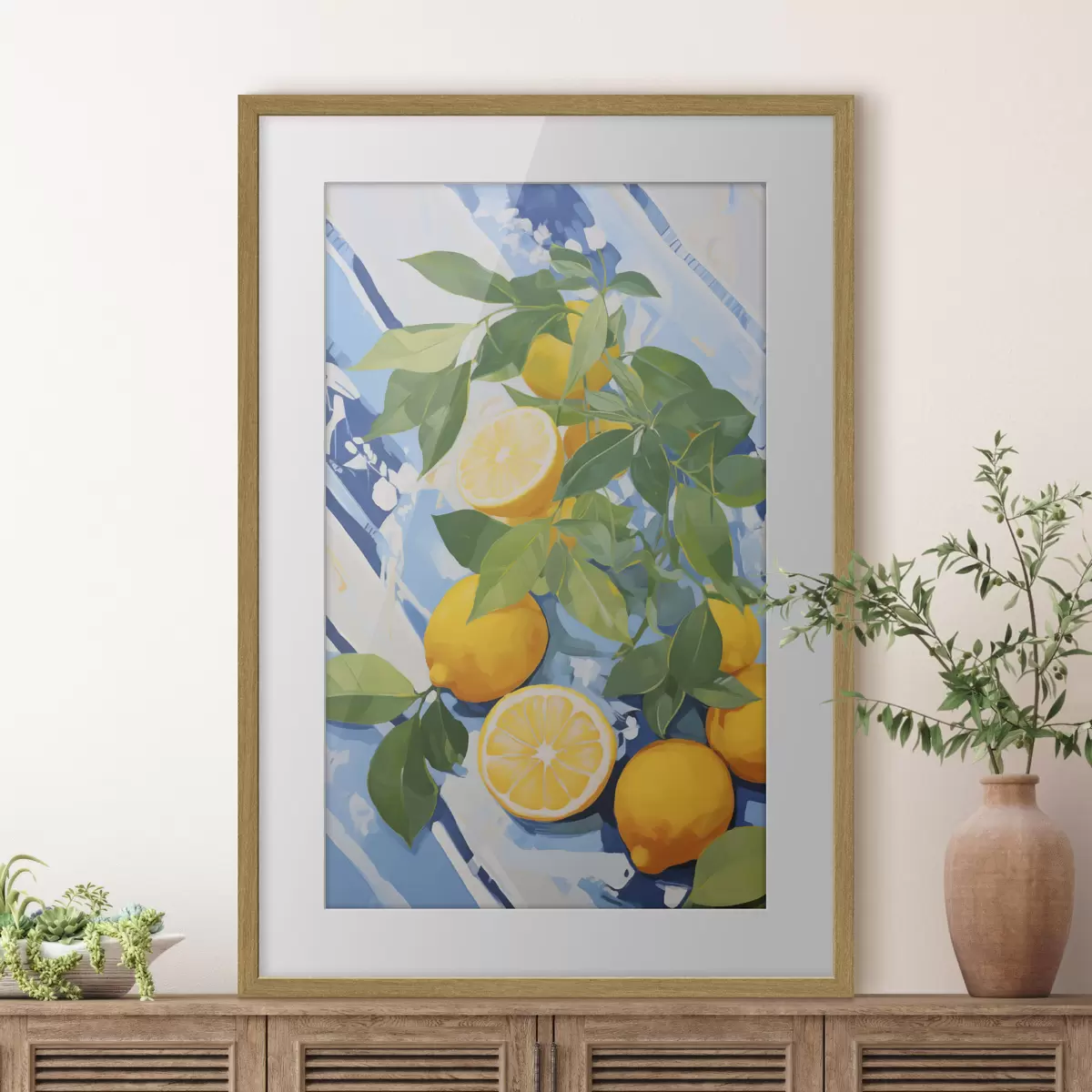 Affiche Citrons, peinture d'imitation f50066