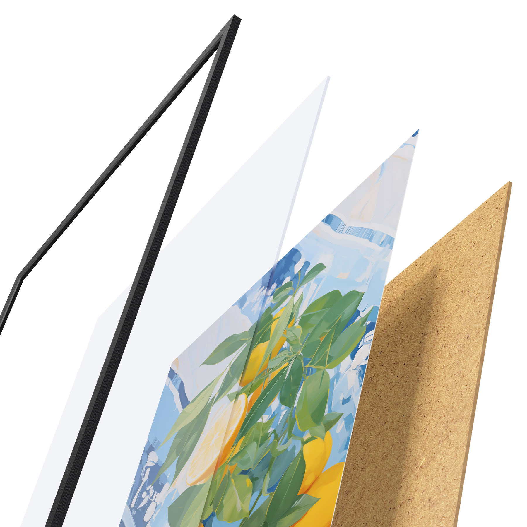Affiche Citrons, peinture d'imitation f50066