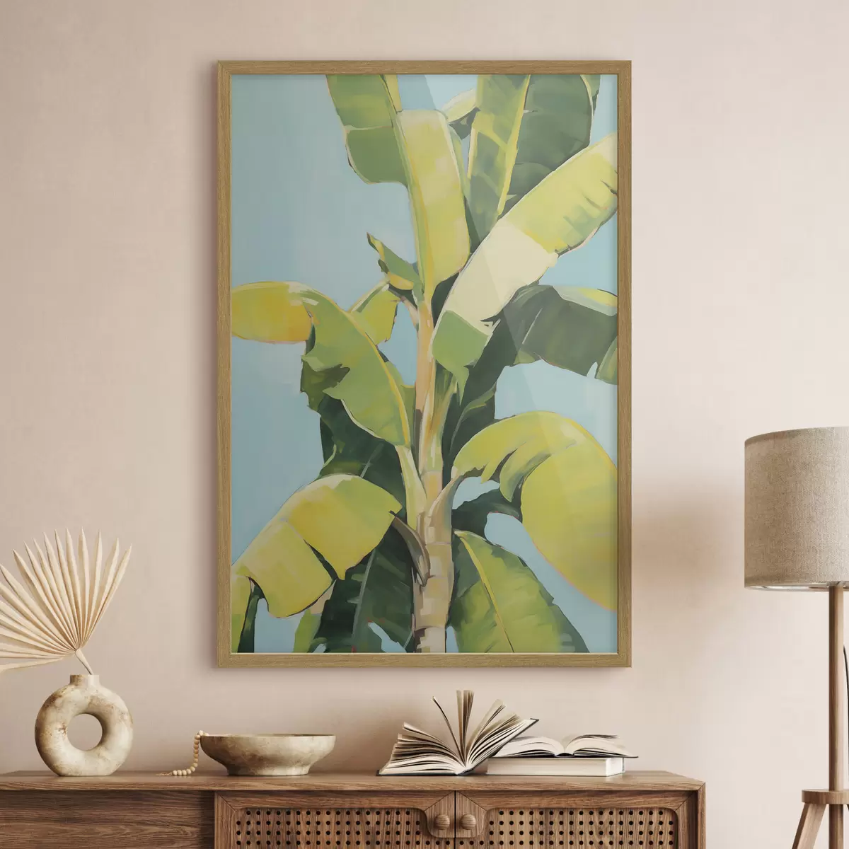Affiche Feuillage de bananier, peinture d'imitation f50070
