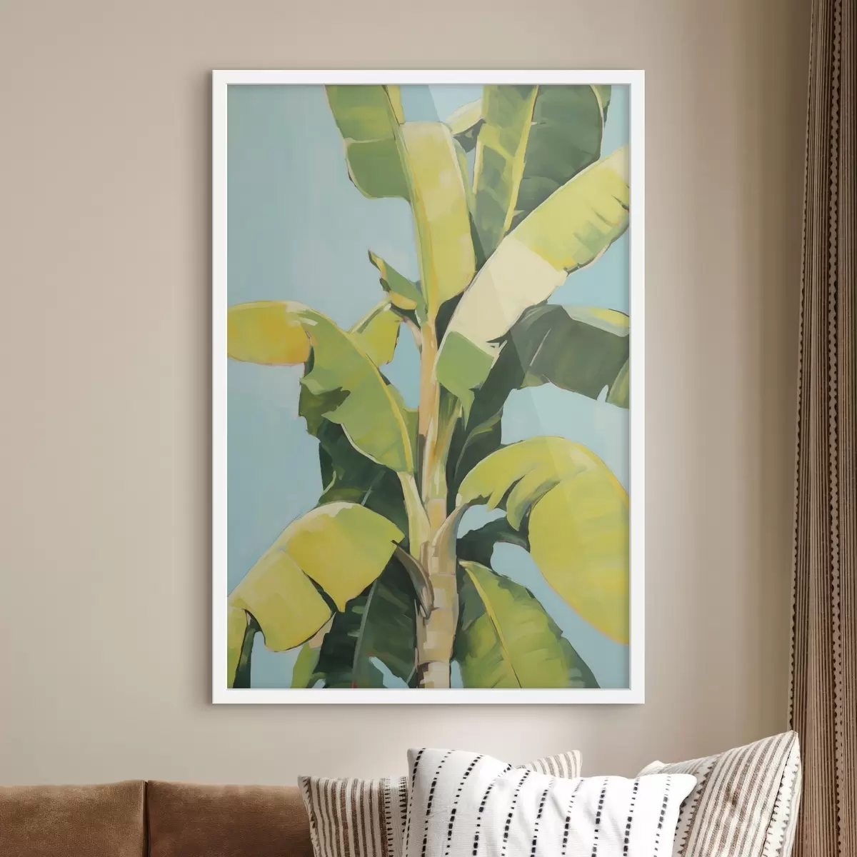 Affiche Feuillage de bananier, peinture d'imitation f50070