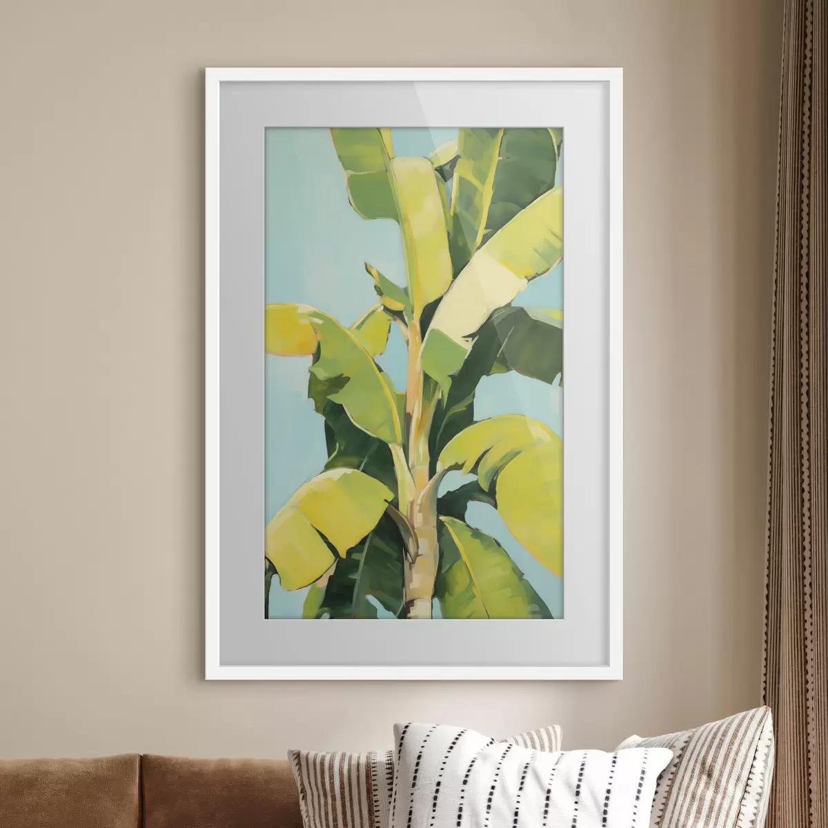 Affiche Feuillage de bananier, peinture d'imitation f50070