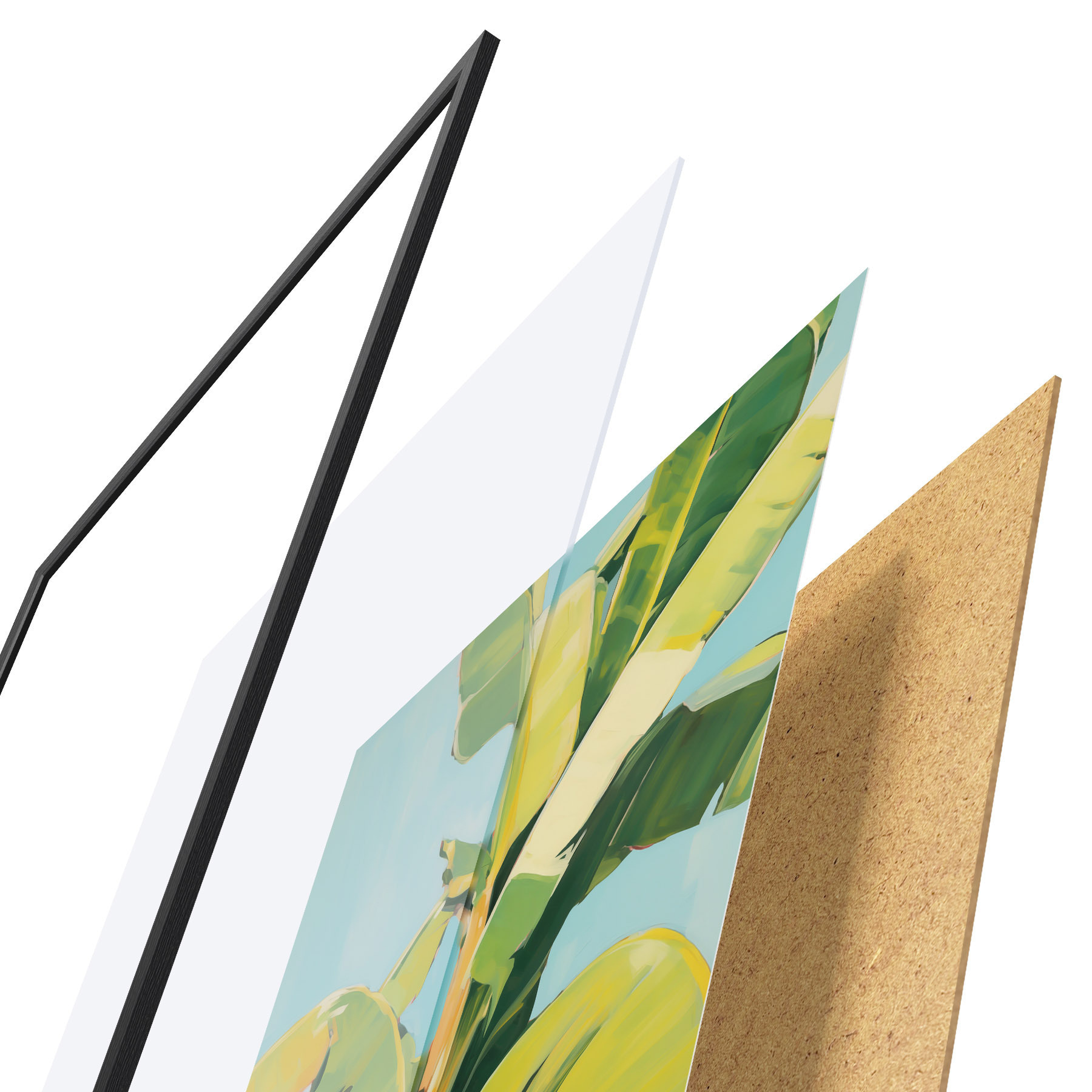 Affiche Feuillage de bananier, peinture d'imitation f50070