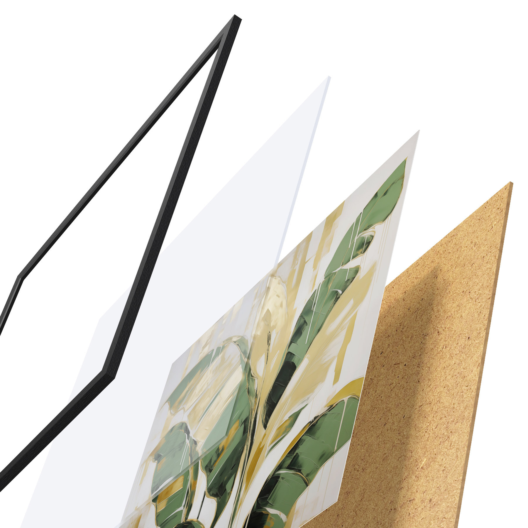 Affiche Feuillage, imitation de peinture f50077