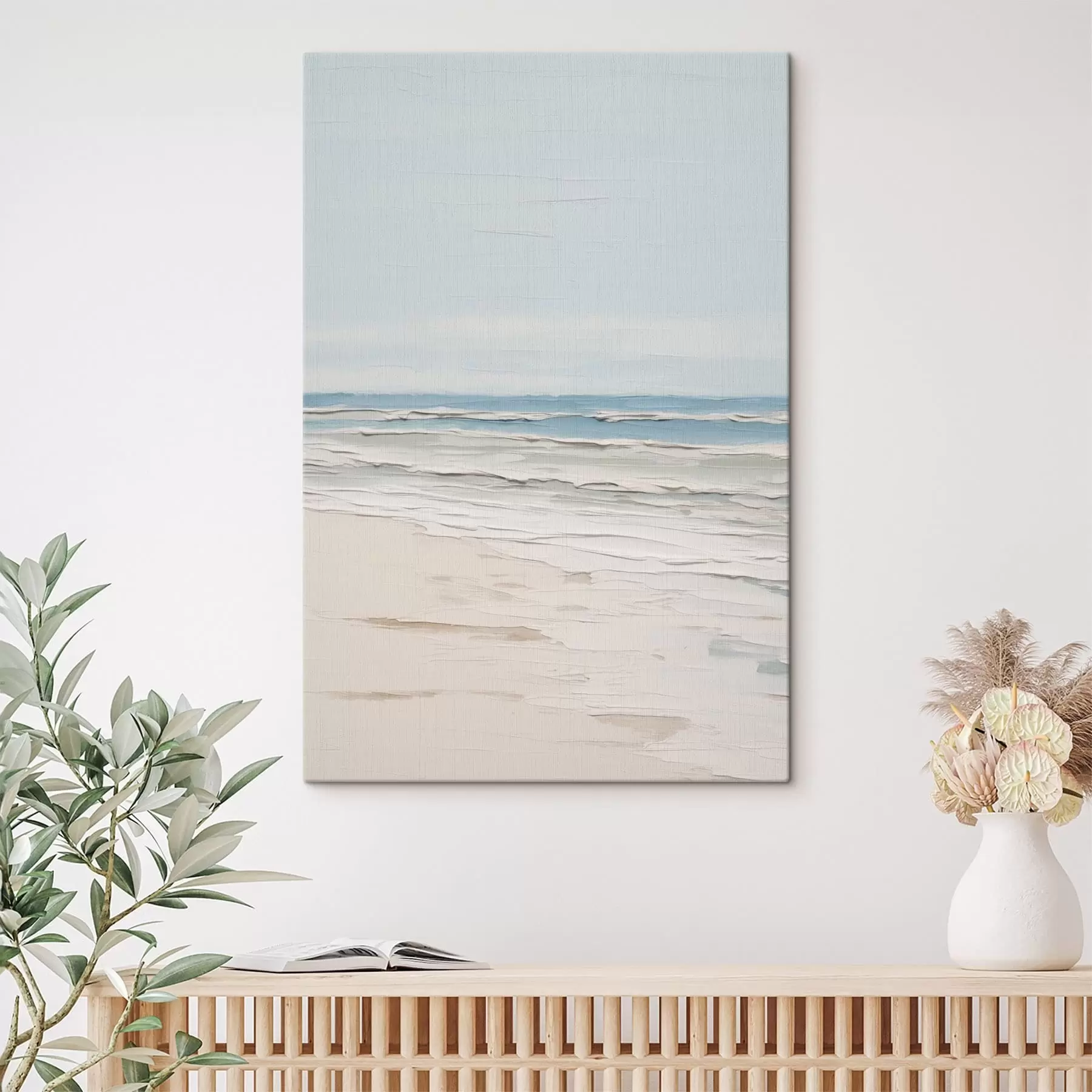  Schilderijen Minimalistische kust in lichte tinten s49951