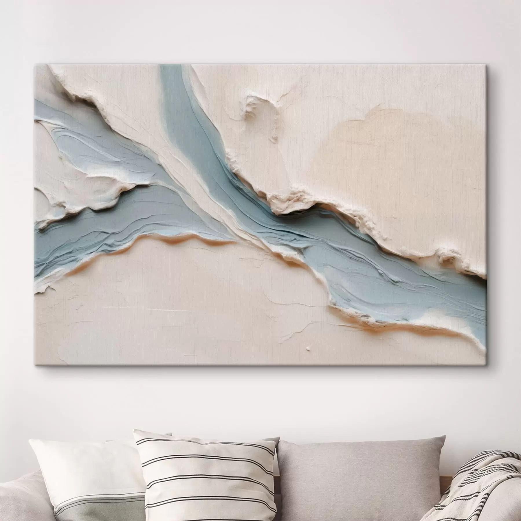  Schilderijen Abstract ontwerp met een blauw vloeiend effect s49953