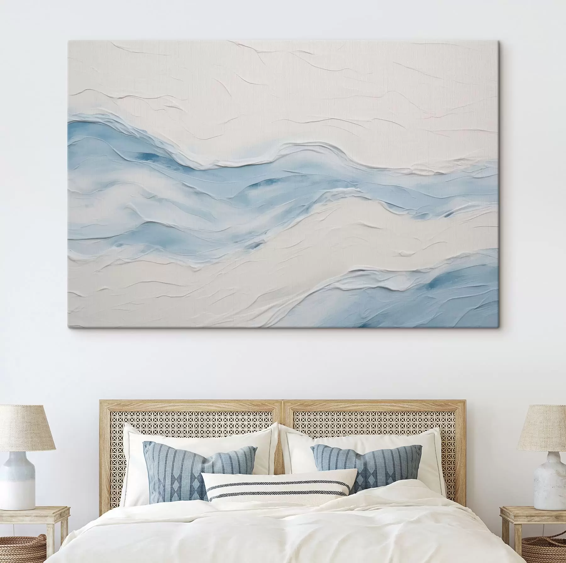  Peintures Vagues abstraites dans des tons bleu clair s49954