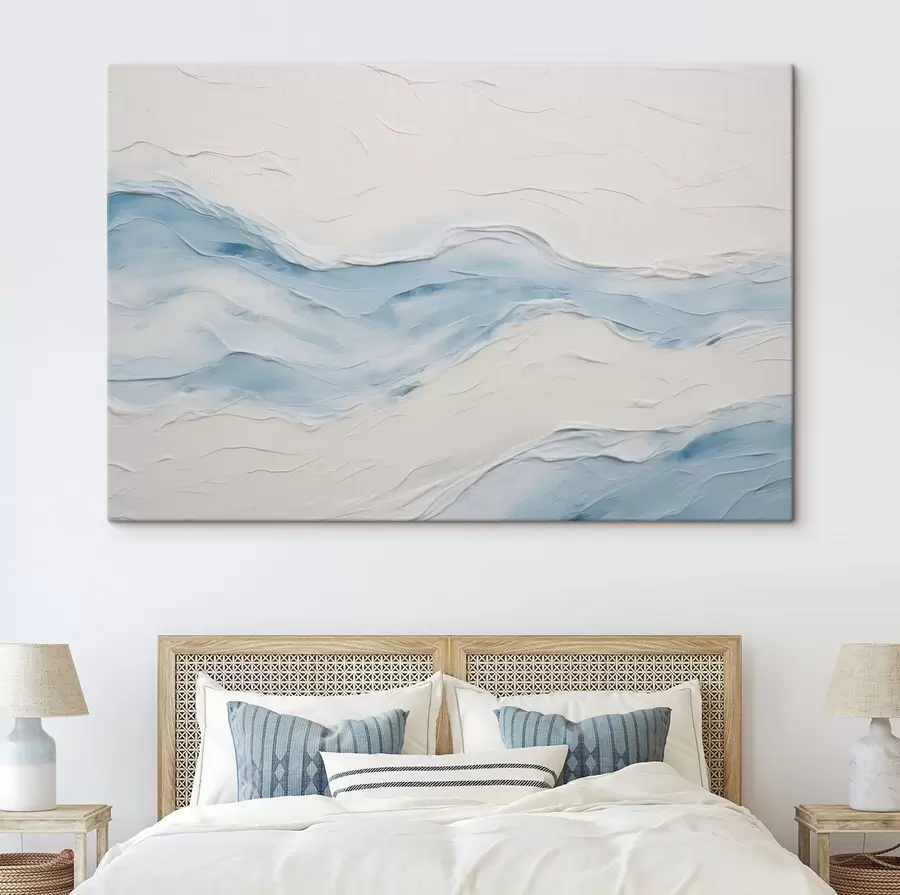  Peintures Vagues abstraites dans des tons bleu clair s49954