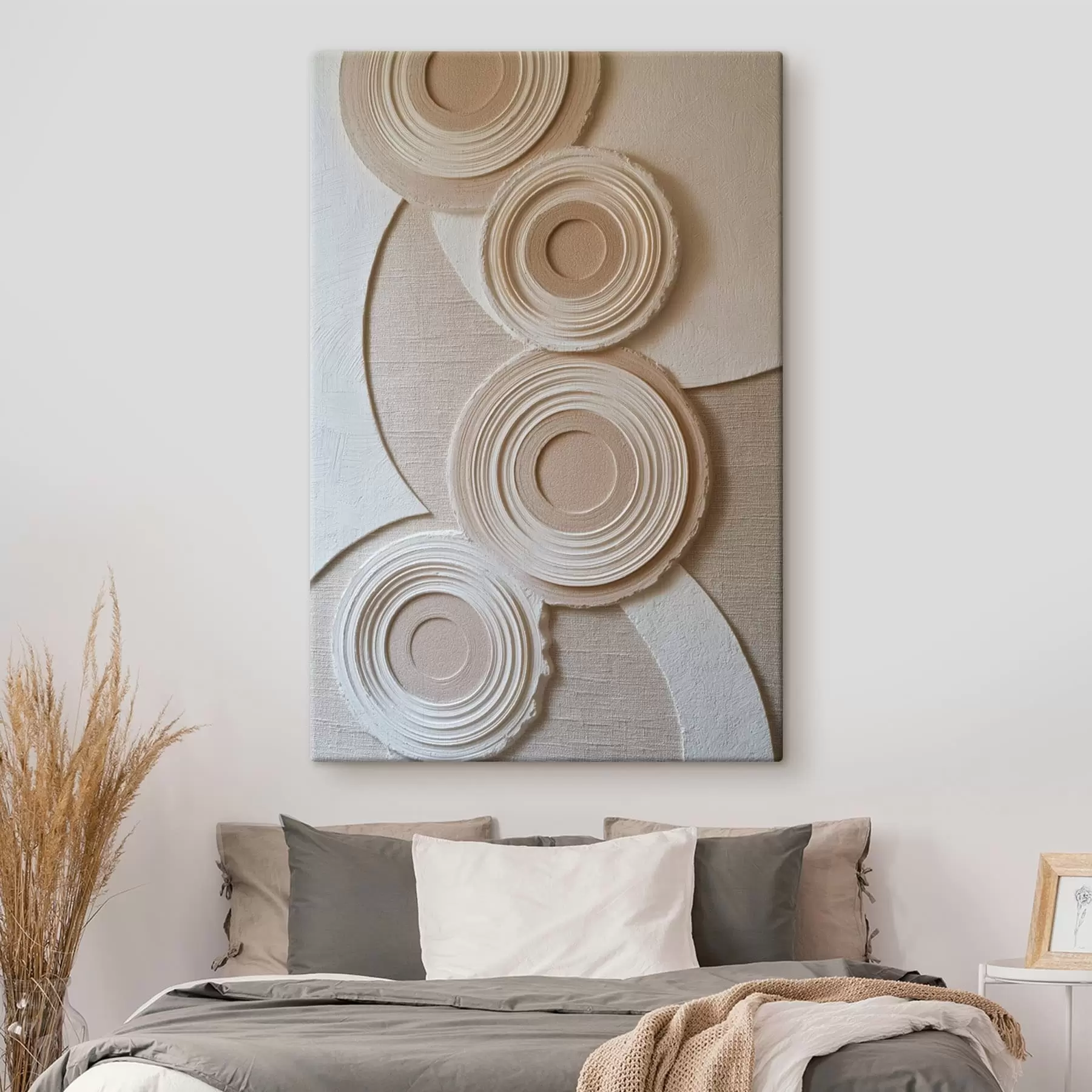 Peintures Composition abstraite avec des cercles et un effet de relief s49955