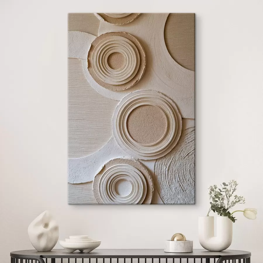  Peintures Composition géométrique avec des cercles et un effet de relief s49956