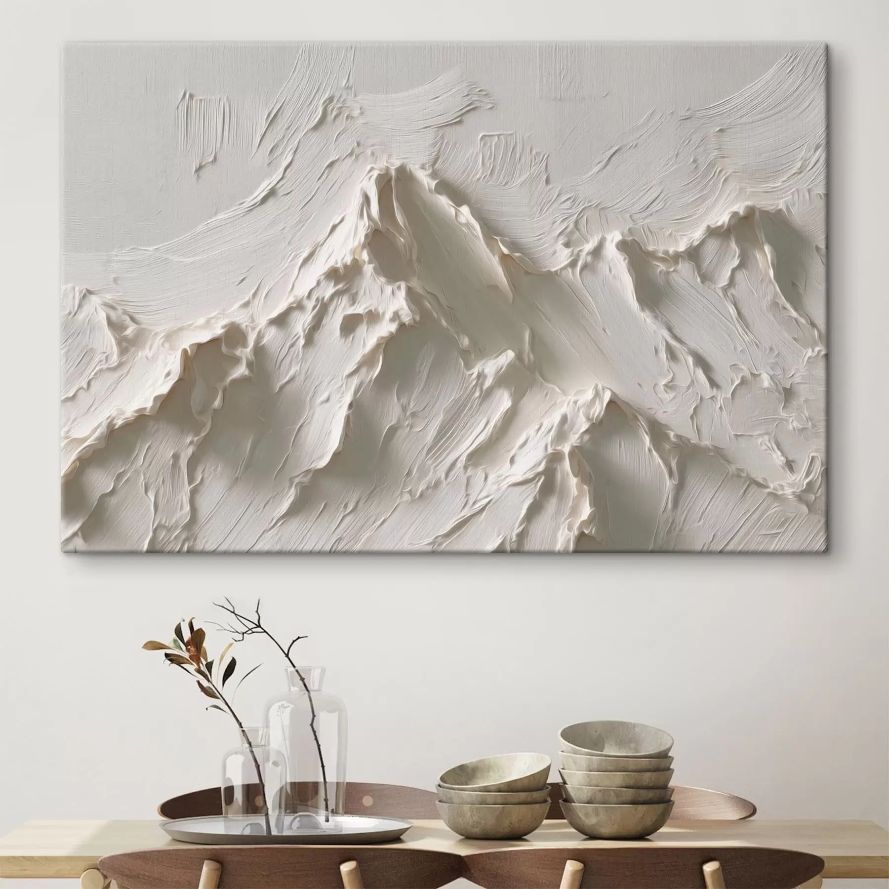  Peintures Sommets de montagne aux tons clairs avec un effet de relief s49965