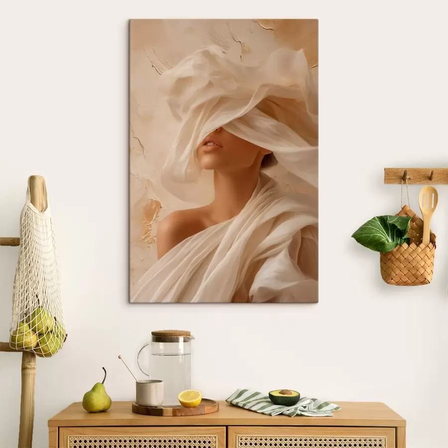  Peintures Portrait drapé d'un tissu transparent sous un éclairage tamisé s49966