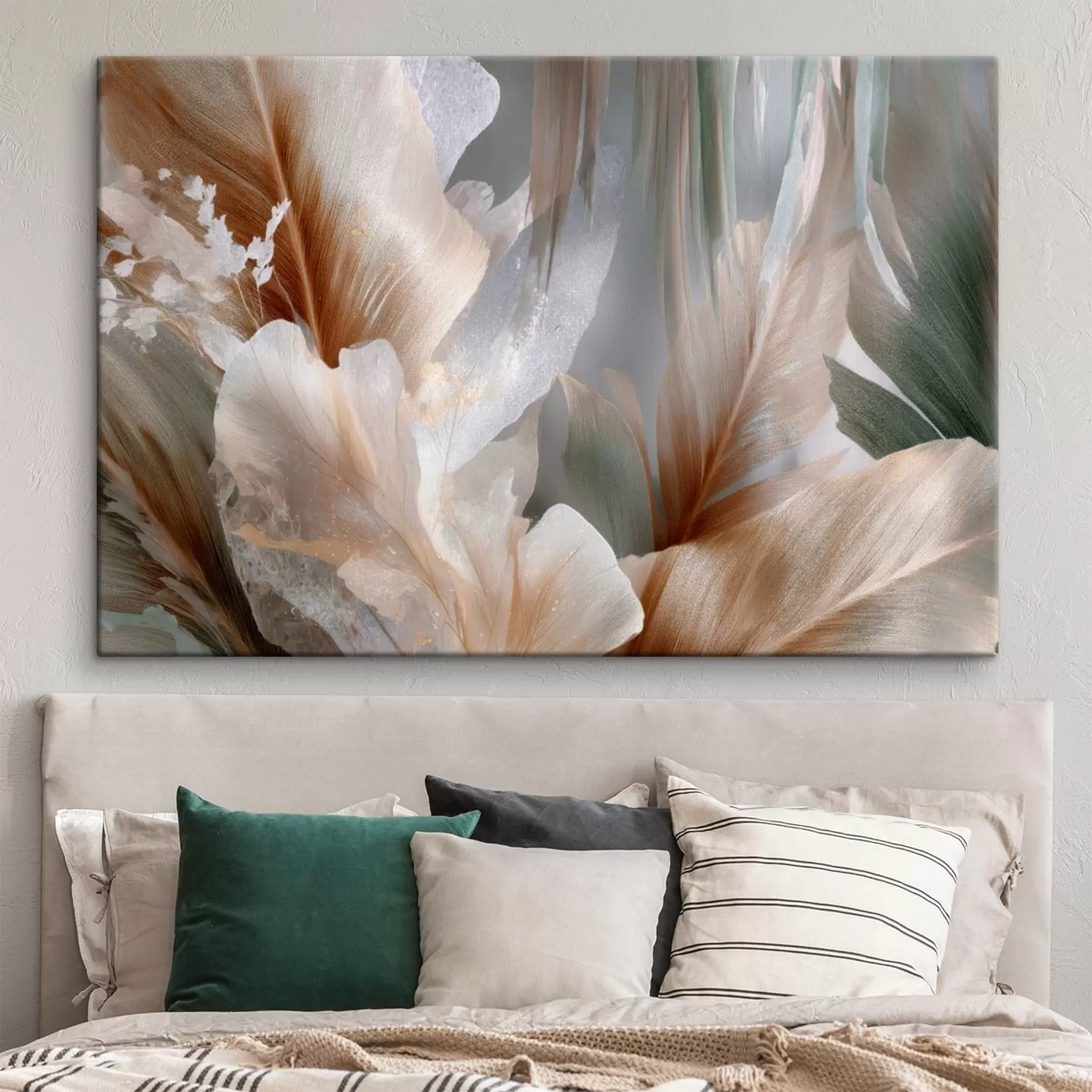  Peintures Composition abstraite aux feuilles délicates s49968