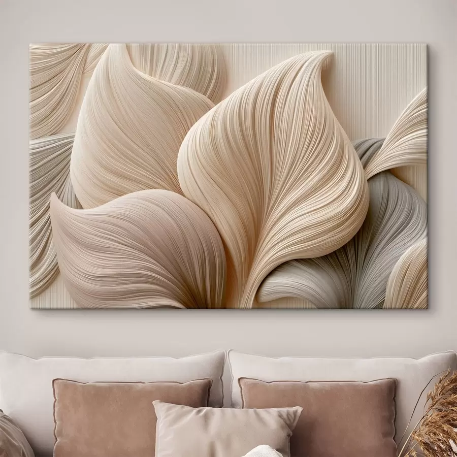  Peintures Des feuilles aux lignes fluides et à l'effet de relief s49970