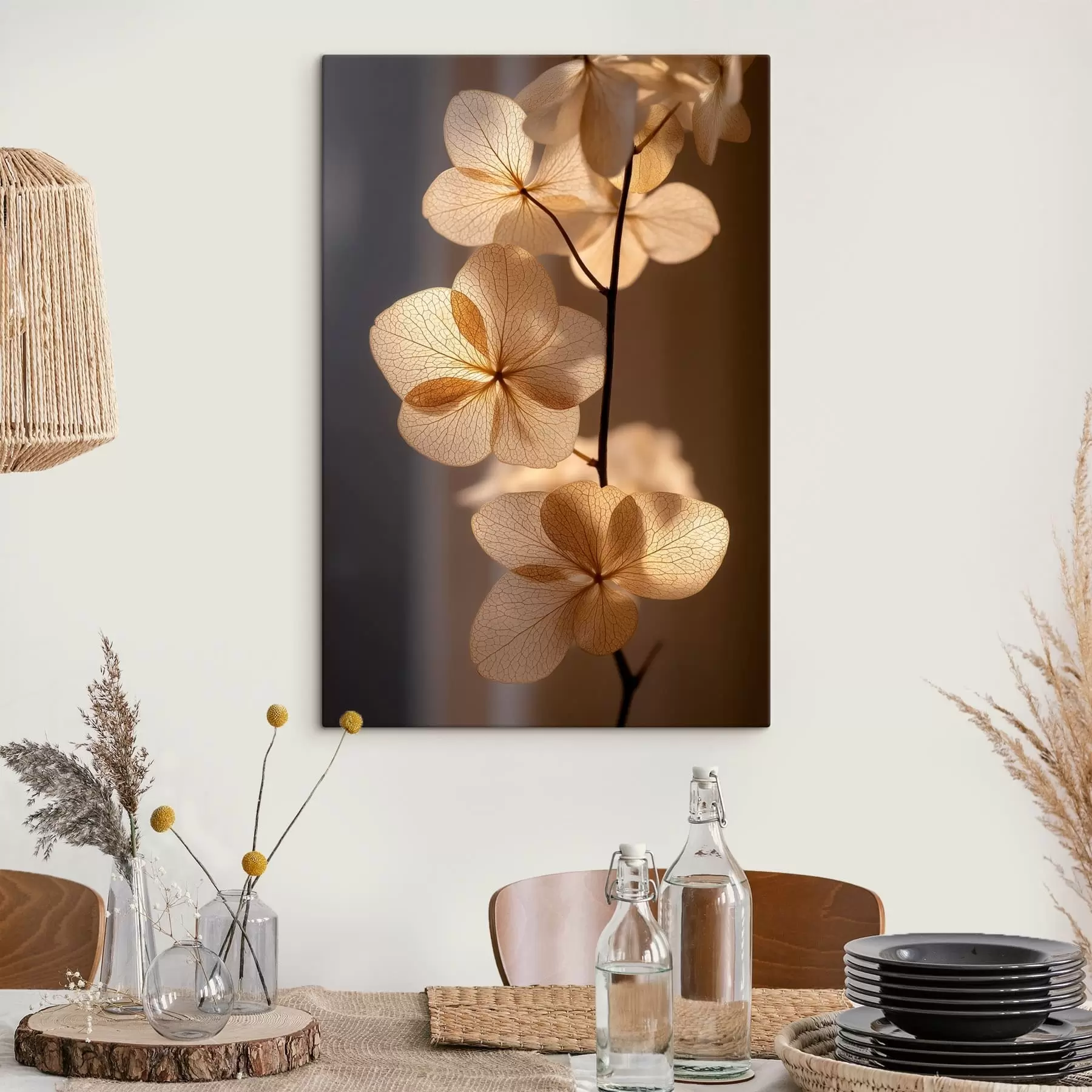  Peintures Branche délicate aux fleurs translucides s49974