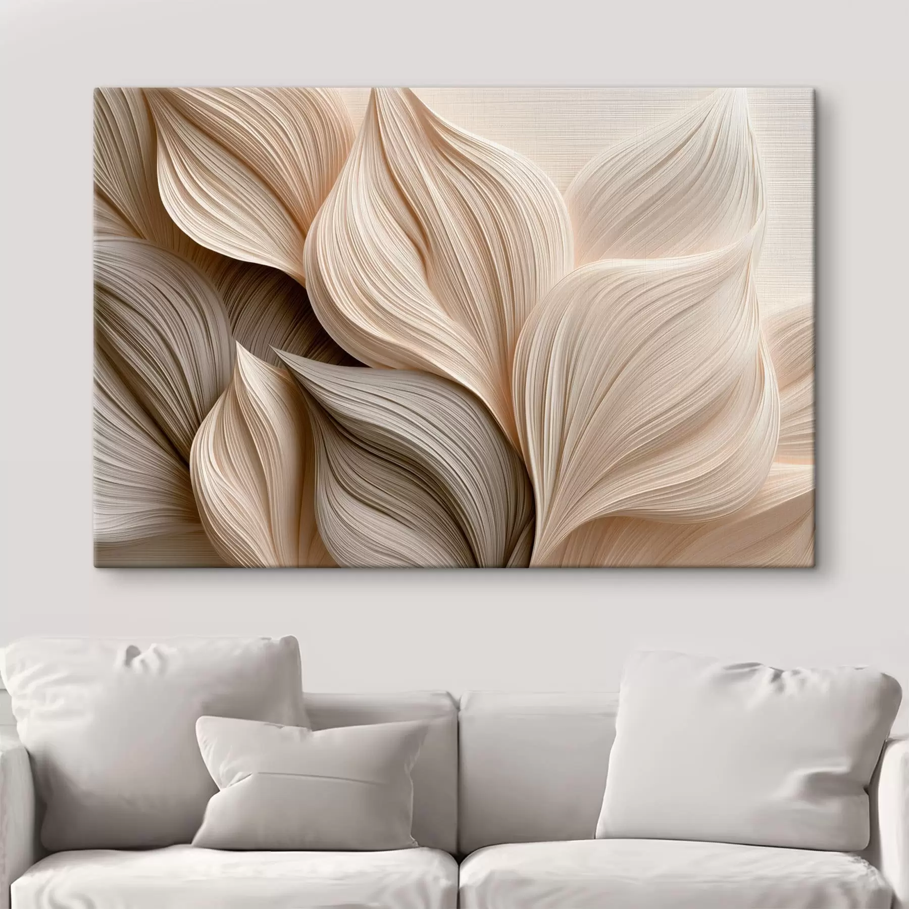  Peintures Résumé : Feuilles aux tons clairs avec effet de relief s49975