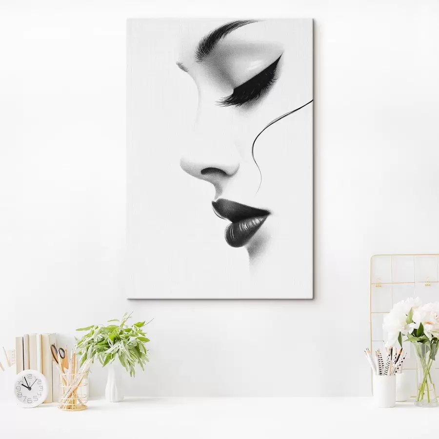 Fotobehang Minimalistisch vrouwenportret in zwart-wit s49982