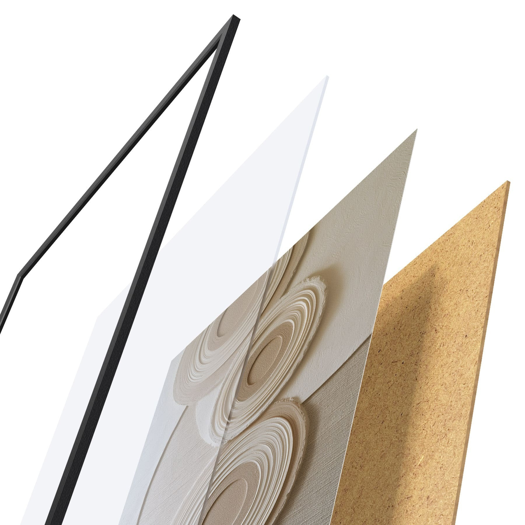 Affiche Composition abstraite avec des cercles et un effet de relief f49955