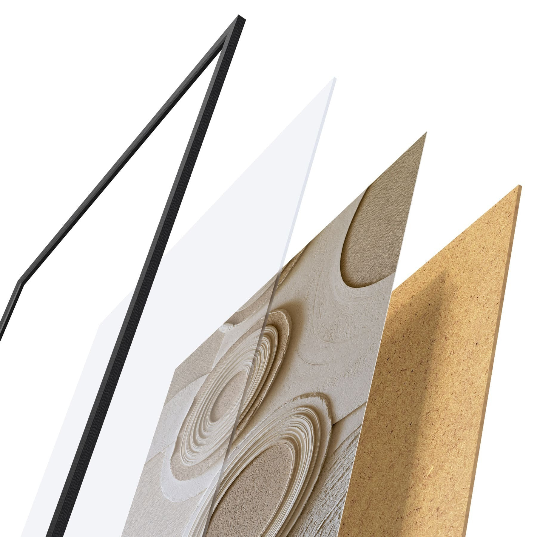 Affiche Composition géométrique avec des cercles et un effet de relief f49956