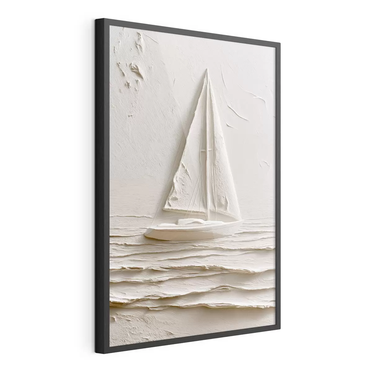 Affiche Voilier sur des vagues calmes avec un effet de relief f49964