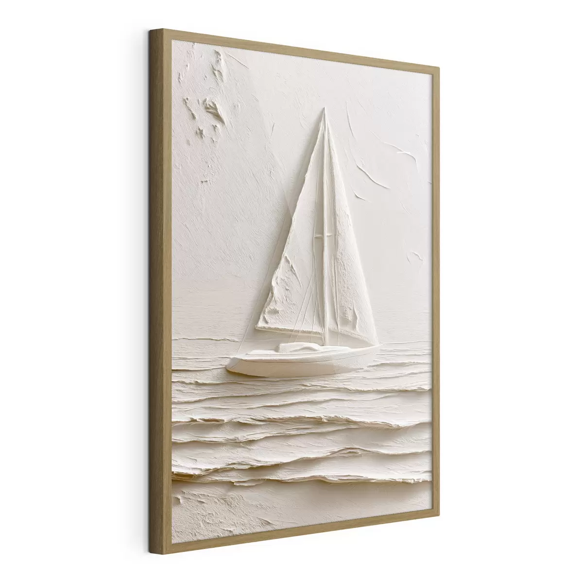 Affiche Voilier sur des vagues calmes avec un effet de relief f49964