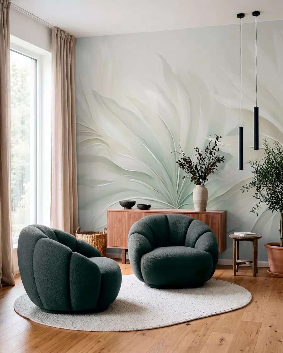 Fotobehang Tropische puntige bladeren w05792