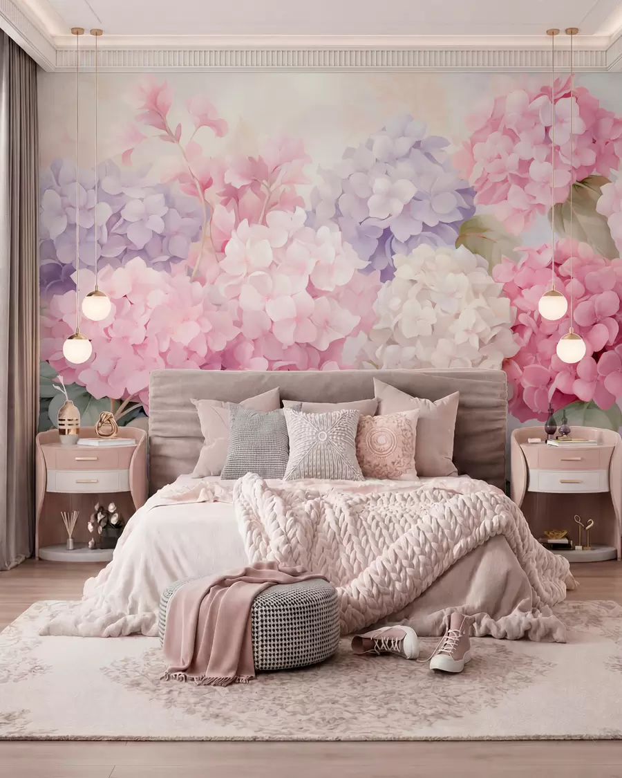 Papier peint photo Fleurs d'hortensia w05796