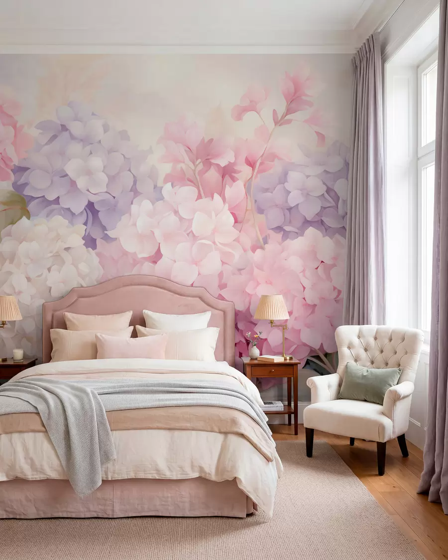 Papier peint photo Fleurs d'hortensia w05796