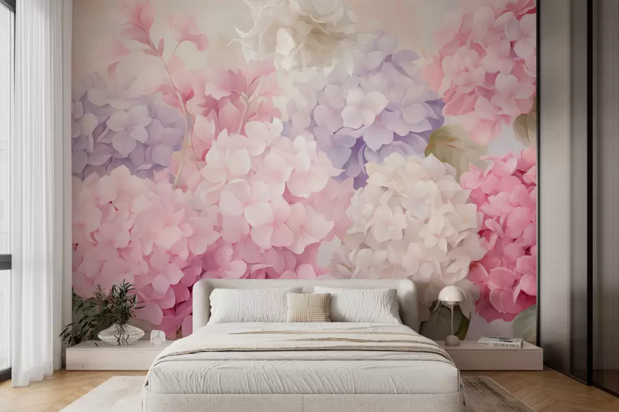 Papier peint photo Fleurs d'hortensia w05796