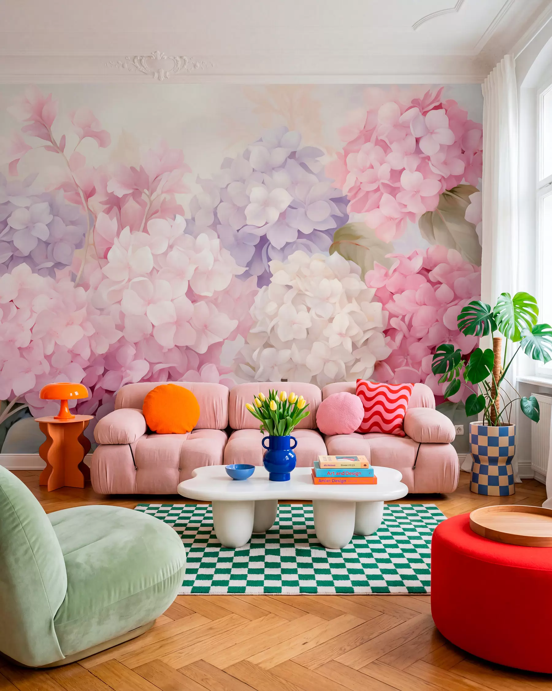 Fotobehang Hortensia bloemen w05796