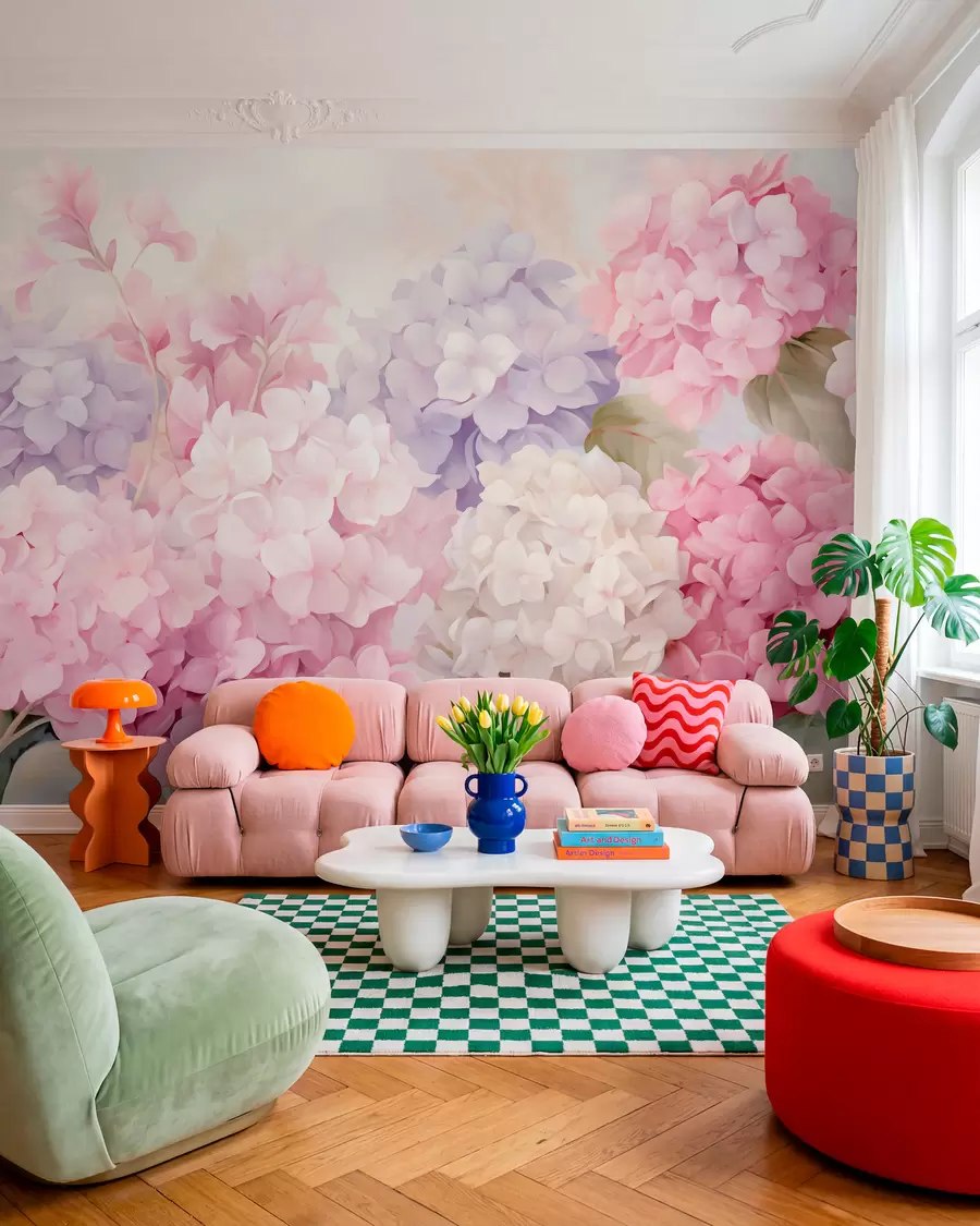 Fotobehang Hortensia bloemen w05796