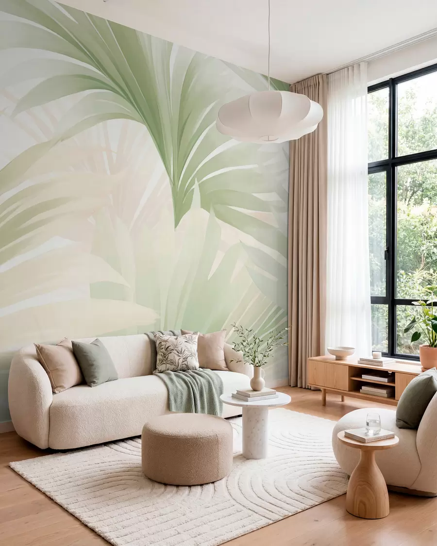 Fotobehang Palm bladeren w05801