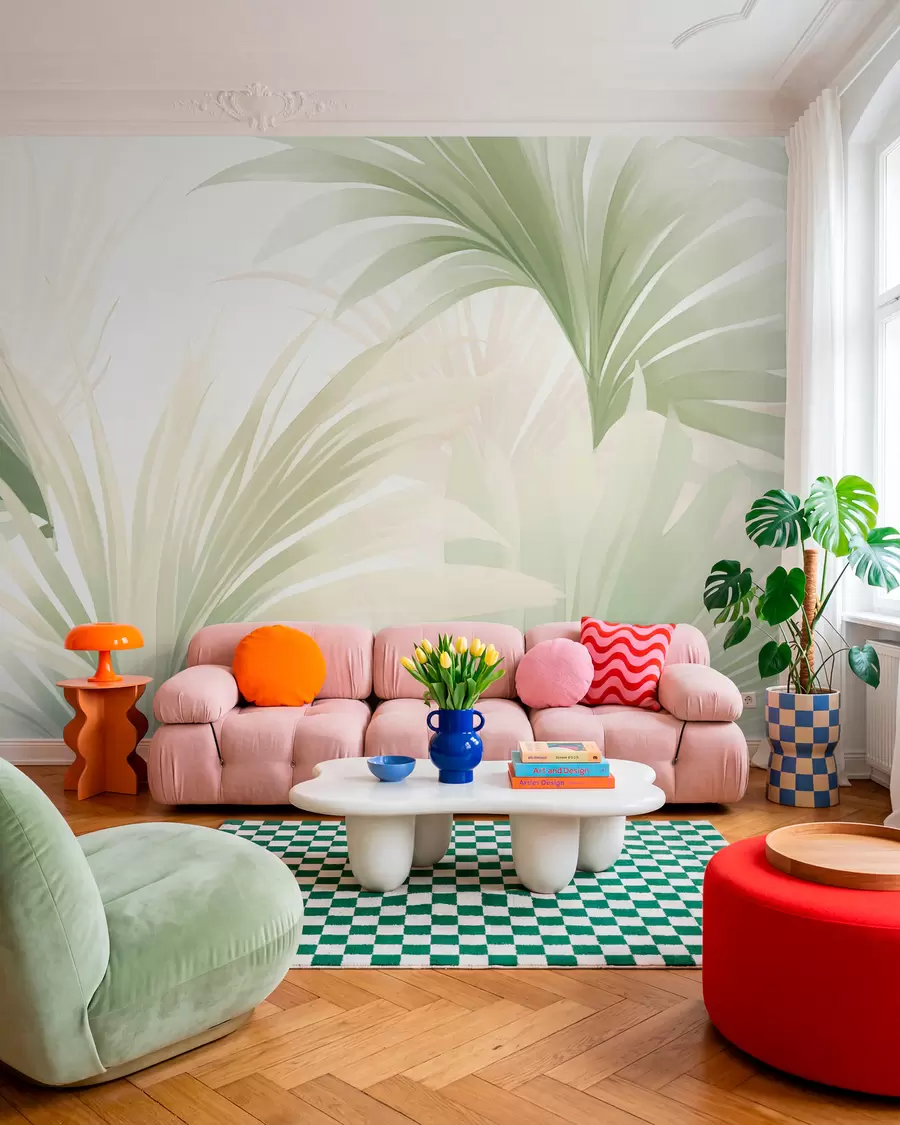 Fotobehang Palm bladeren w05801