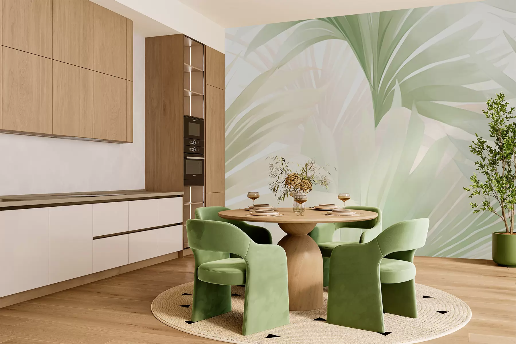 Fotobehang Palm bladeren w05801