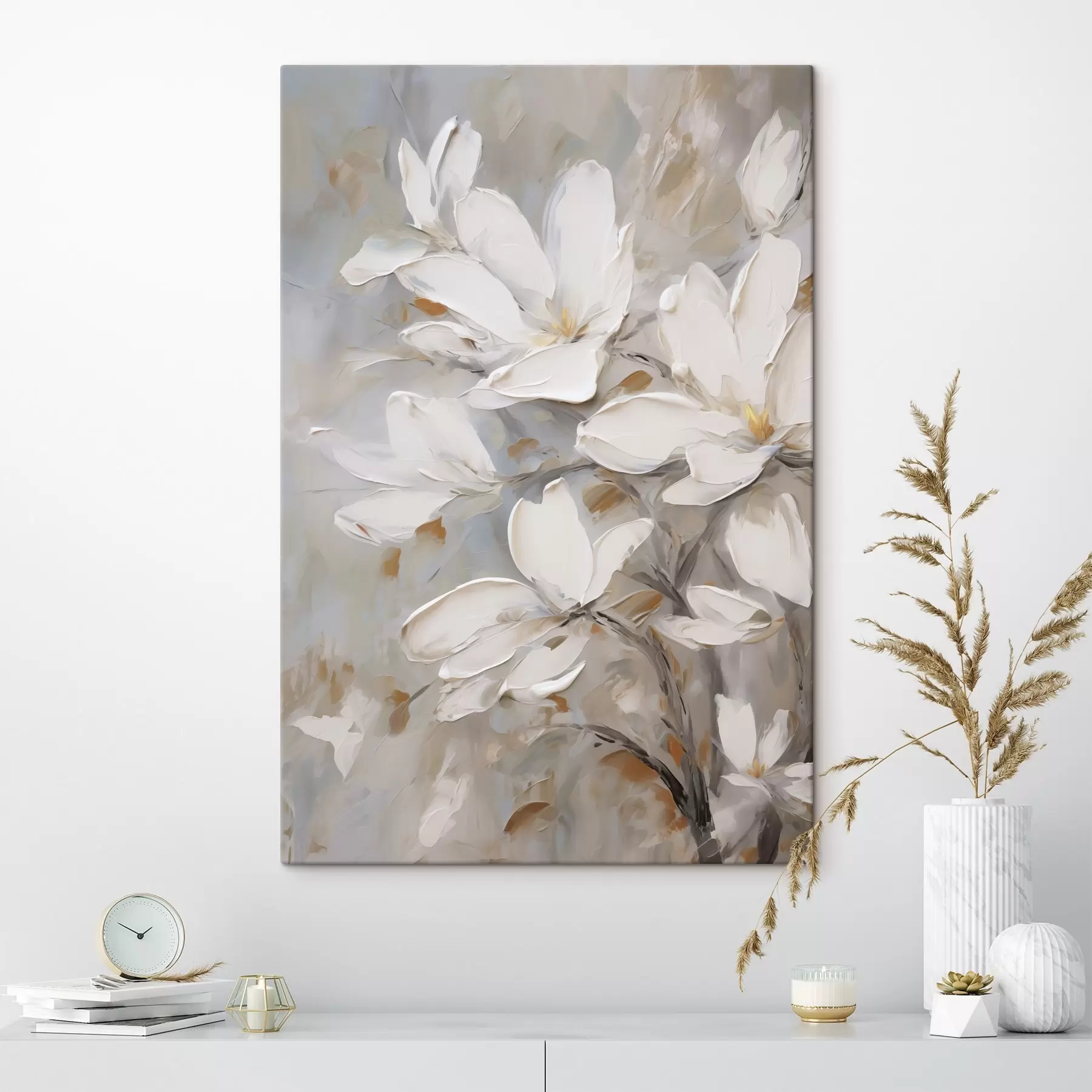 Schilderijen Abstracte bloemen, schilderijimitatie s50138