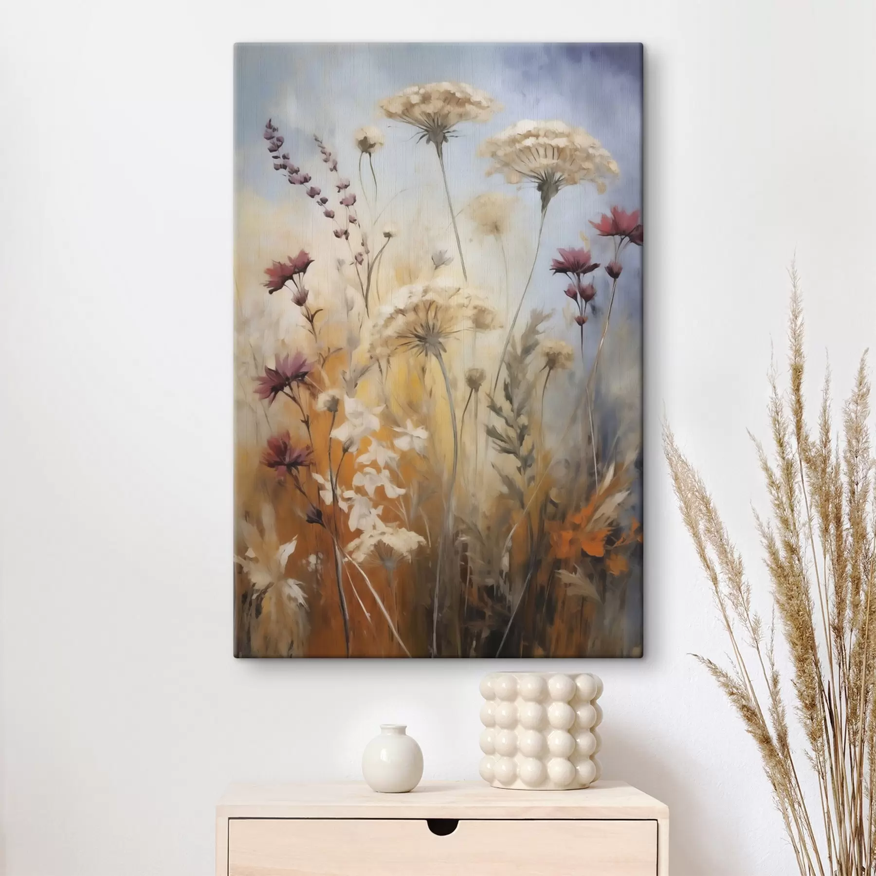  Peintures Fleurs sauvages et herbes, imitation d'un tableau s50144