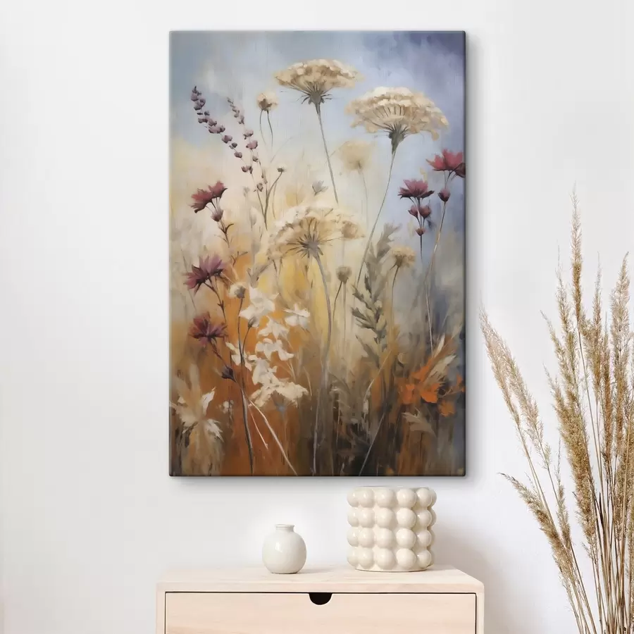  Peintures Fleurs sauvages et herbes, imitation d'un tableau s50144