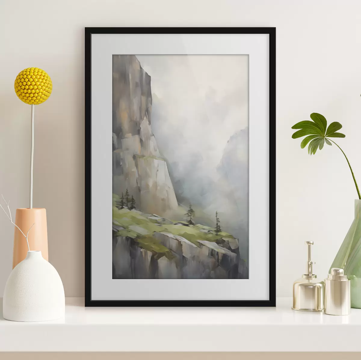 Affiche Paysage de montagne, imitation d'un tableau f50135