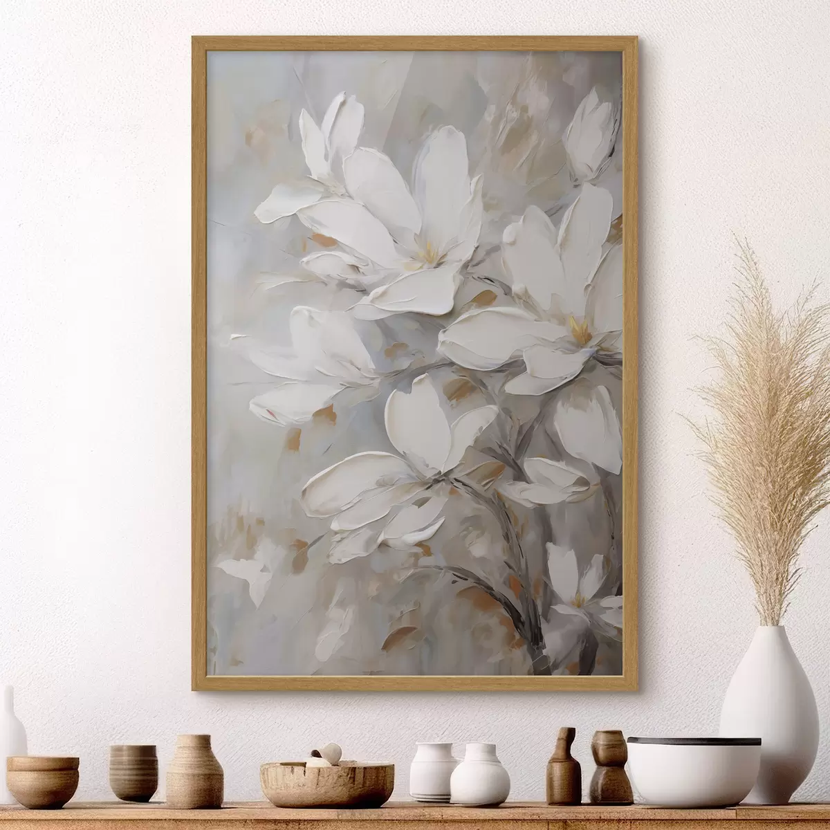 Affiche Fleurs abstraites, imitation de peinture f50138