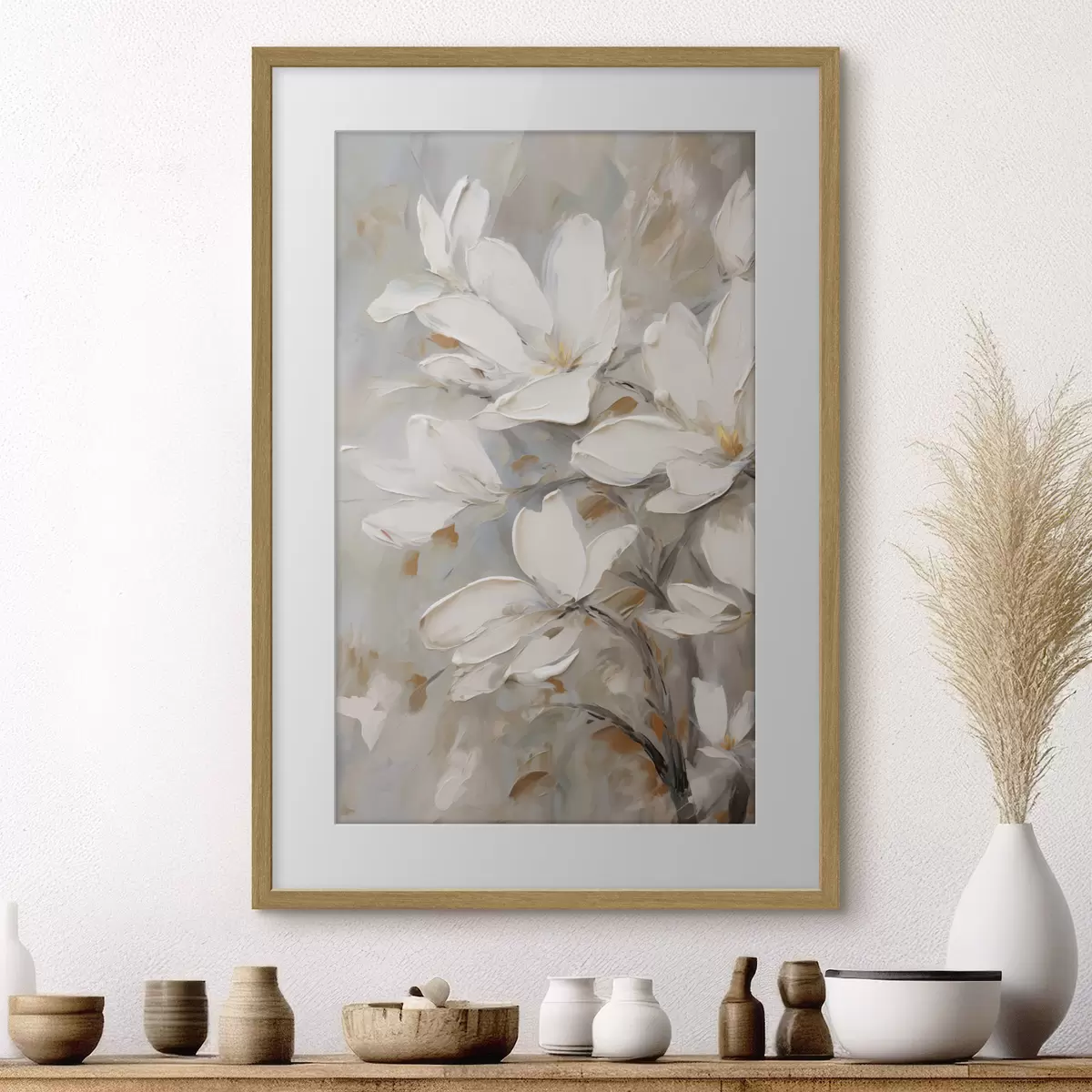 Affiche Fleurs abstraites, imitation de peinture f50138