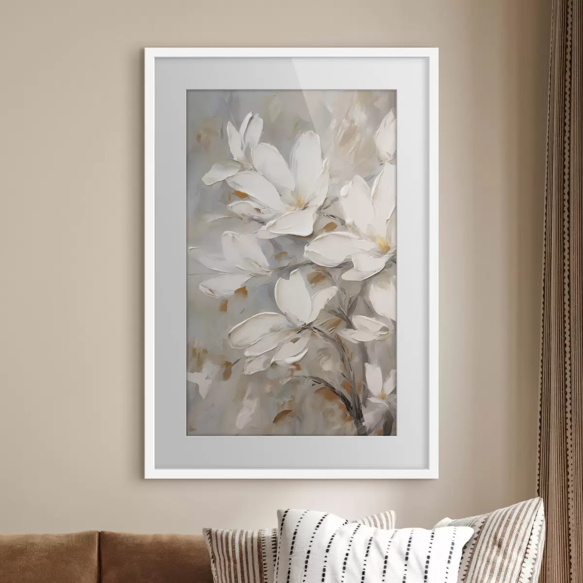 Affiche Fleurs abstraites, imitation de peinture f50138