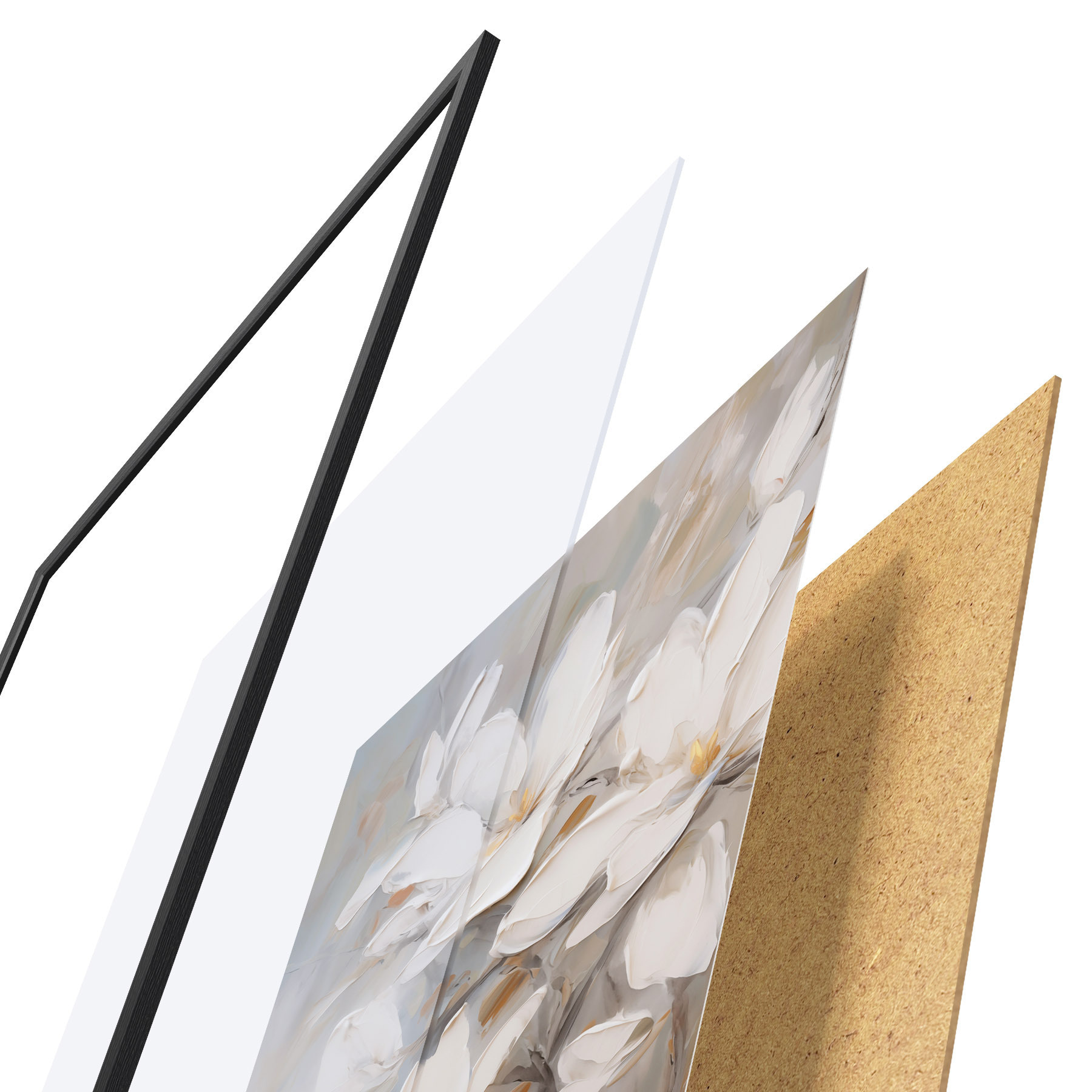 Affiche Fleurs abstraites, imitation de peinture f50138