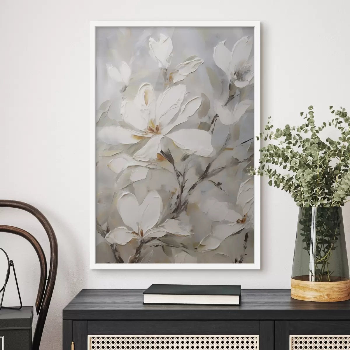 Affiche Fleurs abstraites, imitation de peinture f50139