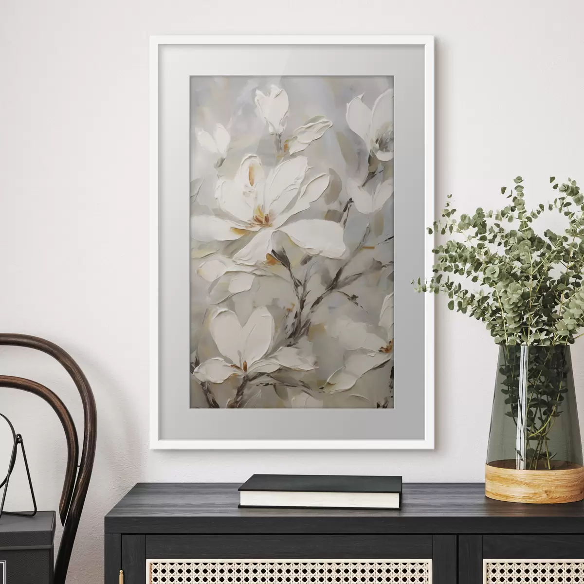 Affiche Fleurs abstraites, imitation de peinture f50139